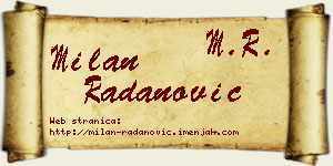 Milan Radanović vizit kartica
